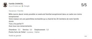 Avis Google janvier 2026